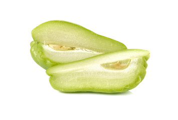 fresh Chayote on white background