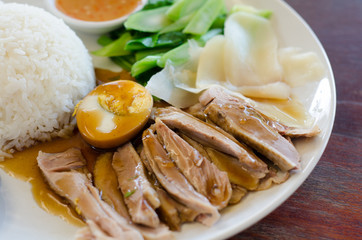 Rice with roast duck