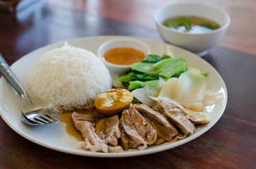 Rice with roast duck