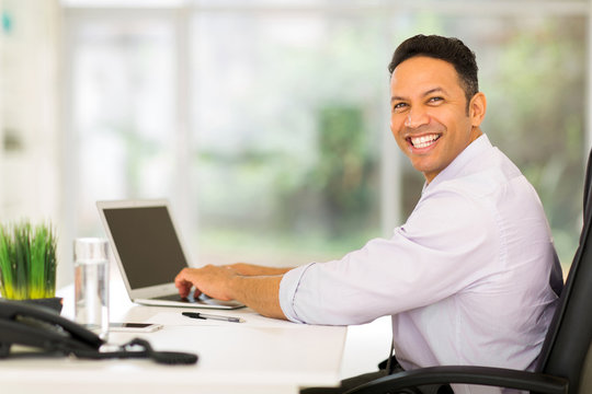 business man using computer in office