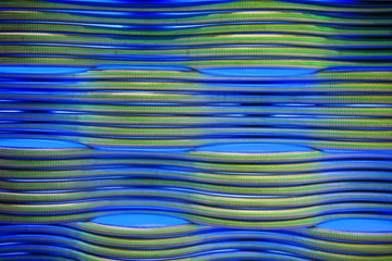 corrugation metal pipes abstract blue background
