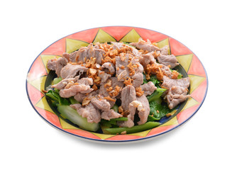 Boiled Pork with Lime,Garlic and kale