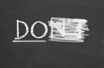 Do text written on chalkboard