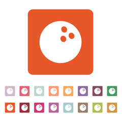 The bowling icon. Game symbol. Flat