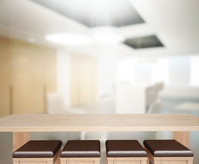 Table Top And Blur Office Background
