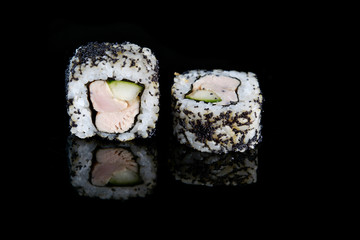 Delicious sushi rolls