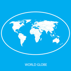 Fototapeta na wymiar Earth globe - world map vector