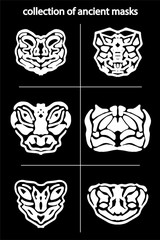 collection of original ancient  masks, for tattoo and amulets
