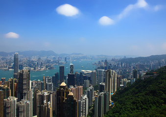 Fototapeta na wymiar Hong Kong, View from the Victoria Peak.