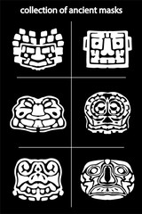 collection of original ancient  masks, for tattoo and amulets