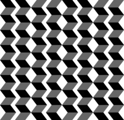 Black and white geometric seamless pattern with trapezoid.