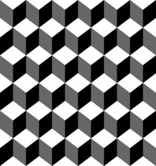 Black and white geometric seamless pattern with trapezoid.