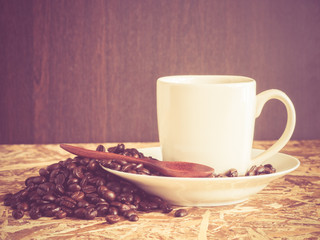 Coffee with filter effect retro vintage style