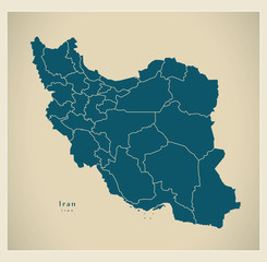 Modern Map - Iran with provinces IR