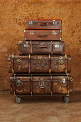 Vintage brown suitcases