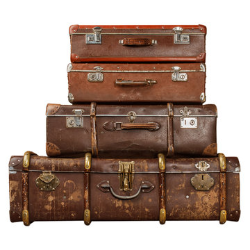 Vintage brown suitcases
