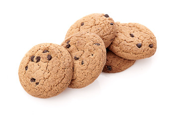 oat cookies on white background
