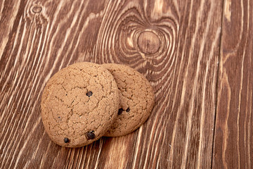 oat cookies on wooden table