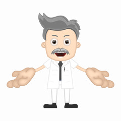 Ben Boy Funny happy scientist cartoon character comic expression