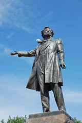 Monument to poet Pushkin, St. Petersburg, Russia