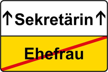 Ehefrau Sekretärin Schild Ortsschild