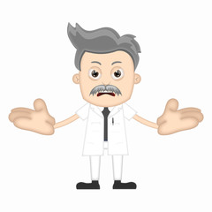 Ben Boy scientist angry cartoon character professor