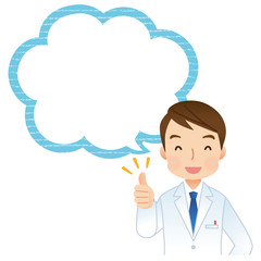 グッドサインをする男性医師　医療　コピースペース