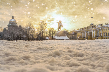 Зима в Санкт-Петербурге - obrazy, fototapety, plakaty