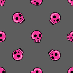 seamless pattern in the style of emo skull.