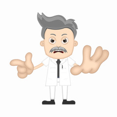 Ben Boy scientist angry cartoon character professor