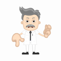 Ben Boy scientist angry cartoon character professor