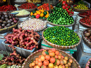 Fototapeta na wymiar Fresh produce on sale at the local farmers market