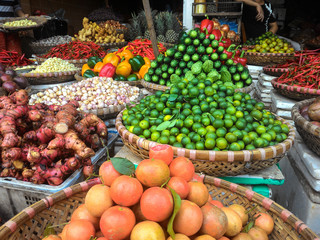 Fresh produce on sale at the local farmers market