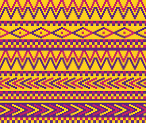 yellow pixeled brazil pattern