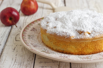 Traditional Italian cake with  and sour apples.