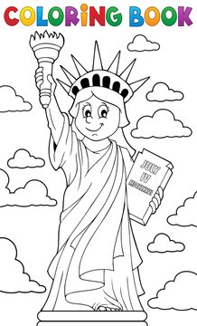 Coloring book Statue of Liberty theme 1