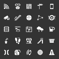 Pathway related icons on gray background
