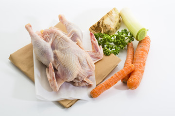 Suppenhuhn und Suppengemüse