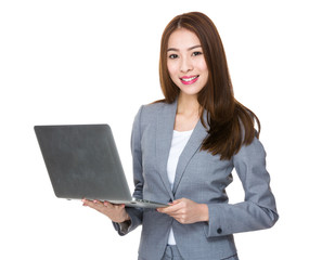 Business woman with notebook