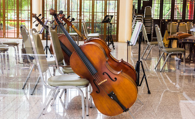 Violoncello in music room