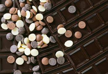 white, milk and dark chocolate