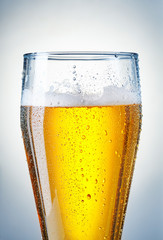 beer glass with a bit of condensation