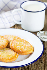 fresh home made cookies and milk