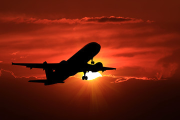 beautiful sunset and clouds.