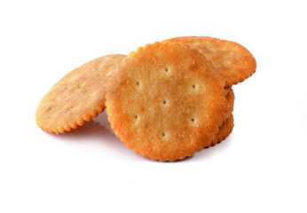 Chocolate chip cookies isolated on white background.