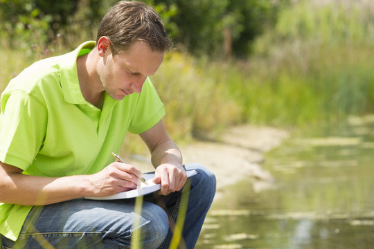 Enviromental Scientist Researching The Environment And Natural D