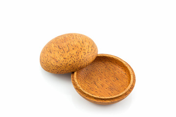 Small wooden box or container palm wood product, handicraft natu