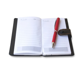 Pen red notebook