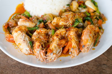 Stir Fried  Prawn with Roasted Chili Paste
