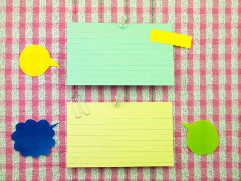 Colorful Balloons and Notes (Pink Fabric Background)